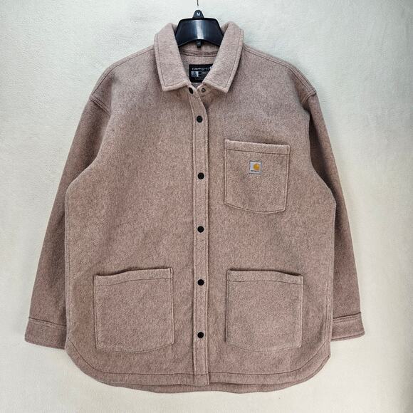 Carhartt Jackets & Blazers - CARHARTT WOMEN'S XL LOOSE FIT FLEECE SHIRT JACKET MUTED PINK NWOT